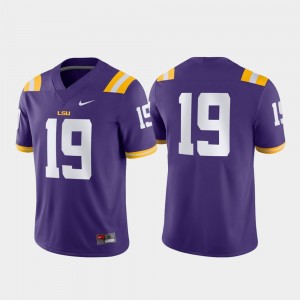 For Men #19 Purple LSU Tigers College Jersey Game
