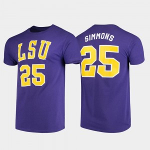 Ben Simmons College T-Shirt Original Retro Brand Alumni Basketball #25 Basketball For Men's LSU Tigers Purple