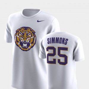 White Replica For Men Ben Simmons College T-Shirt LSU Tigers #25 Future Stars