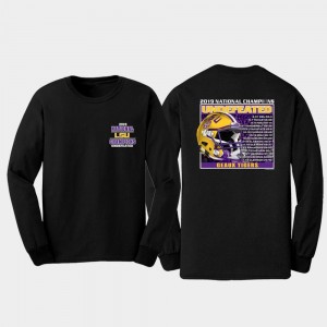 Recap Schedule Long Sleeve Football Playoff Louisiana State Tigers Black 2019 National Champions For Men College T-Shirt