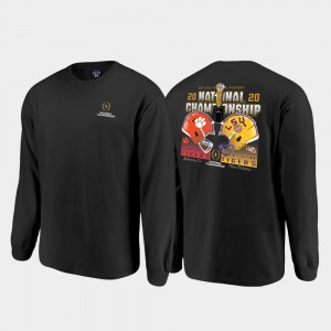 2020 National Championship Matchup College T-Shirt vs. Clemson Tigers Long Sleeve Football Playoff For Men Black Tigers