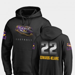 Football Men's Clyde Edwards-Helaire College Hoodie Black Louisiana State Tigers Midnight Mascot #22