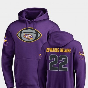 Game Ball Clyde Edwards-Helaire College Hoodie Purple Football For Men's #22 LSU