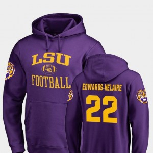 Clyde Edwards-Helaire College Hoodie Louisiana State Tigers Football Neutral Zone Men Purple #22