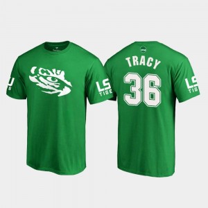 #36 Kelly Green St. Patrick's Day Tigers For Men Cole Tracy College T-Shirt White Logo Football