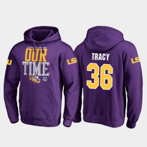 #36 Purple Cole Tracy College Hoodie For Men's Counter 2019 Fiesta Bowl Bound Tigers