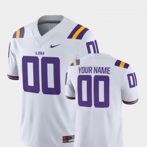 #00 2018 Game Football For Men College Custom Jerseys White Louisiana State Tigers