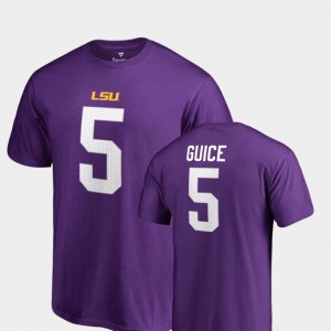 Derrius Guice College T-Shirt Legends Purple Men's Tigers #5 Name & Number
