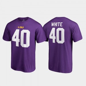 Legends #40 Devin White College T-Shirt Name & Number Men Purple Tigers