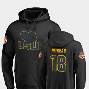 #18 Football Foster Moreau College Hoodie Black Big & Tall Taylor For Men's LSU Tigers