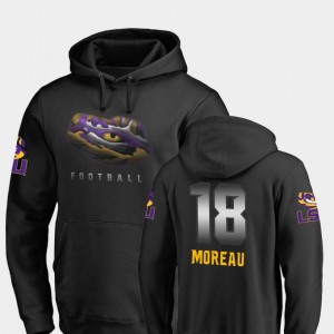 #18 Foster Moreau College Hoodie For Men Louisiana State Tigers Football Black Midnight Mascot