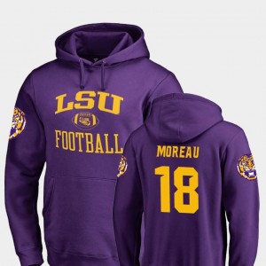 Purple #18 Neutral Zone Football For Men Foster Moreau College Hoodie LSU