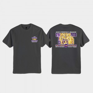 LSU Special Undefeated Football Playoff 2019 National Champions Gray College T-Shirt Men's