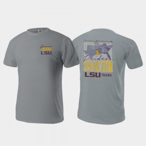 College T-Shirt LSU Pride of the South Comfort Colors Gray For Men's