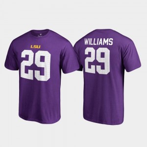 Name & Number Mens #29 LSU Greedy Williams College T-Shirt Legends Purple