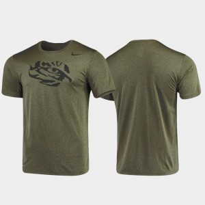 College T-Shirt LSU Tigers Performance Green Tonal Logo Legend Men's