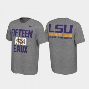 Heather Gray 2019 National Champions Tigers College T-Shirt Men Undefeated Football Playoff