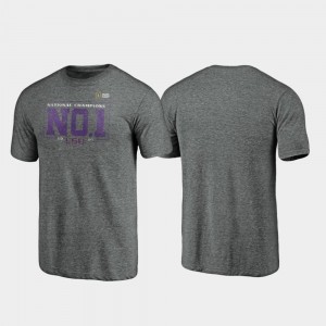 2019 National Champions LSU Vintage Tri-Blend Football Playoff Heather Gray For Men College T-Shirt