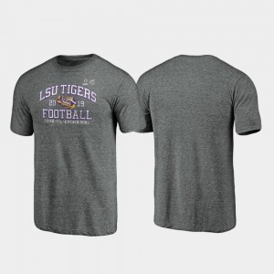 LSU Tigers Men's College T-Shirt 2019 Peach Bowl Bound Vintage Neutral Hashmark Heather Gray