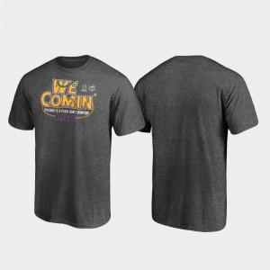 College T-Shirt Heather Gray Men Receiver Football Playoff Louisiana State Tigers 2019 Peach Bowl Champions