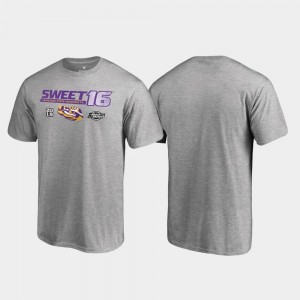 For Men's College T-Shirt Sweet 16 Backdoor Louisiana State Tigers March Madness 2019 NCAA Basketball Tournament Heather Gray