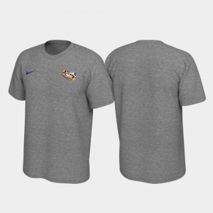 College T-Shirt Legend Tigers Men's Left Chest Logo Heathered Gray