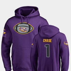 For Men's Ja'Marr Chase College Hoodie LSU Tigers Game Ball Purple Football #1