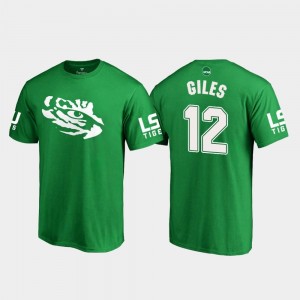 Jonathan Giles College T-Shirt Kelly Green LSU White Logo Football Mens St. Patrick's Day #12