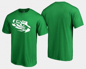 White Logo Big & Tall For Men St. Patrick's Day College T-Shirt Louisiana State Tigers Kelly Green