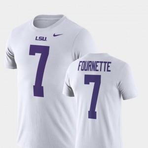 Louisiana State Tigers #7 Football Performance Leonard Fournette College T-Shirt Men's White