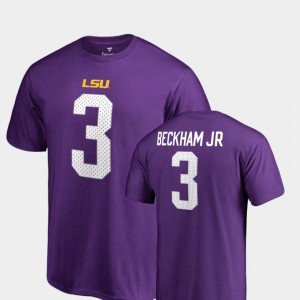 Odell Beckham Jr College T-Shirt Men Name & Number #3 LSU Tigers Purple Legends