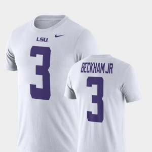 Odell Beckham Jr College T-Shirt #3 Tigers Men Football Performance White