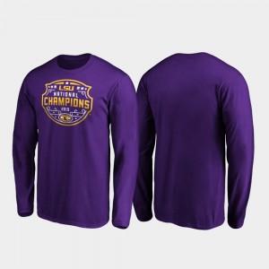 Purple College T-Shirt Men Encroachment Long Sleeve Football Playoff 2019 National Champions Tigers