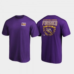 Mens Purple Hometown Quarter Football Playoff 2019 National Champions LSU College T-Shirt