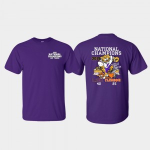 LSU Tigers 2019 National Champions Score Football Playoff Purple Mens College T-Shirt