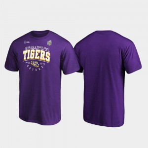 Purple Tackle College T-Shirt LSU Tigers Men 2019 Peach Bowl Bound