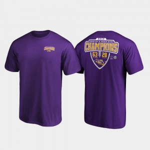 College T-Shirt Lateral Score Football Playoff Purple 2019 Peach Bowl Champions LSU Men