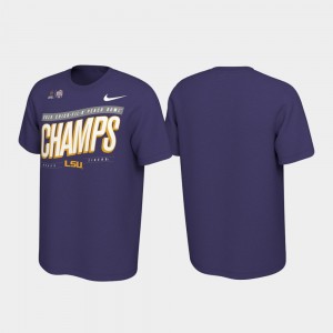 College T-Shirt 2019 Peach Bowl Champions Men's Locker Room Purple LSU