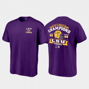 Purple Score Football Playoff College T-Shirt Mens Tigers 2019 Peach Bowl Champions