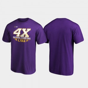 Purple Reverse College T-Shirt 4-Time Football National Champions LSU For Men
