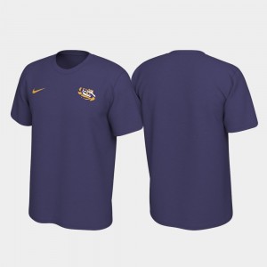 College T-Shirt Louisiana State Tigers Left Chest Logo Purple Legend Men
