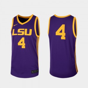 College Jersey Replica Basketball For Men Purple #4 LSU Tigers