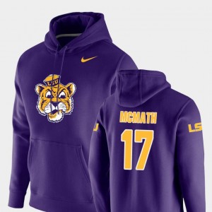 Tigers #17 Pullover Racey McMath College Hoodie Vault Logo Club Men's Purple