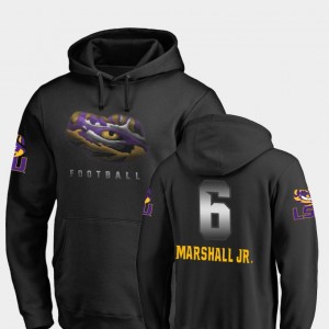 Men Black #6 Terrace Marshall Jr. College Hoodie Football Midnight Mascot LSU