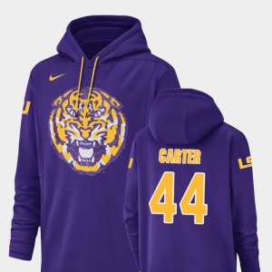 Tory Carter College Hoodie LSU Tigers #44 Purple Champ Drive Football Performance For Men's