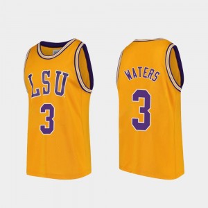 Tigers Replica Gold #3 Basketball Men Tremont Waters College Jersey