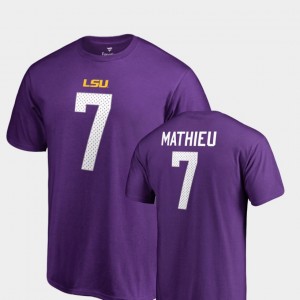 Purple Name & Number #7 Legends Tyrann Mathieu College T-Shirt LSU Men