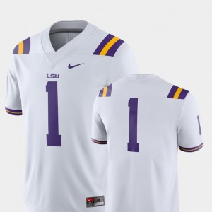 2018 Game Mens College Jersey LSU Tigers #1 Football White