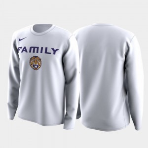 Family on Court March Madness Legend Basketball Long Sleeve Tigers College T-Shirt Mens White
