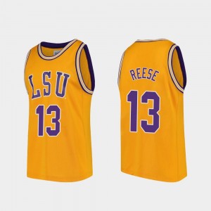 Will Reese College Jersey LSU For Men's Replica Basketball Gold #13